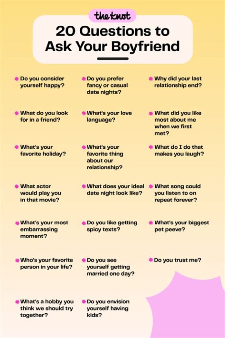 70+ interesting questions to ask your boyfriend when bored
