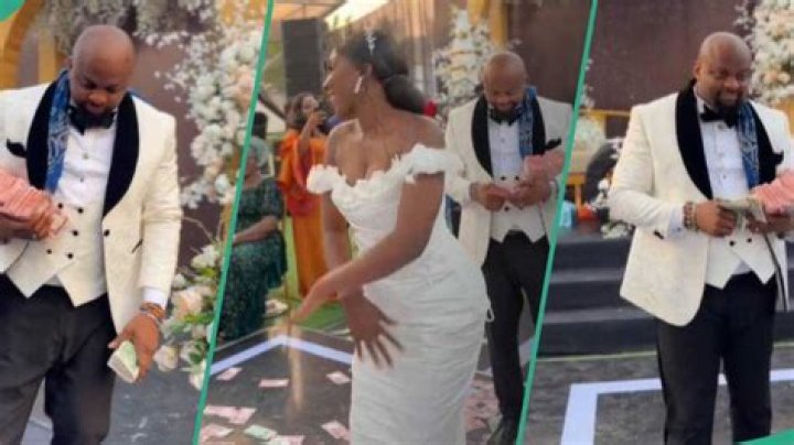 "Marrying an Odogwu is a Dream": Groom Sets the Bar High, Takes Bundles of Cash to Wedding Ceremony