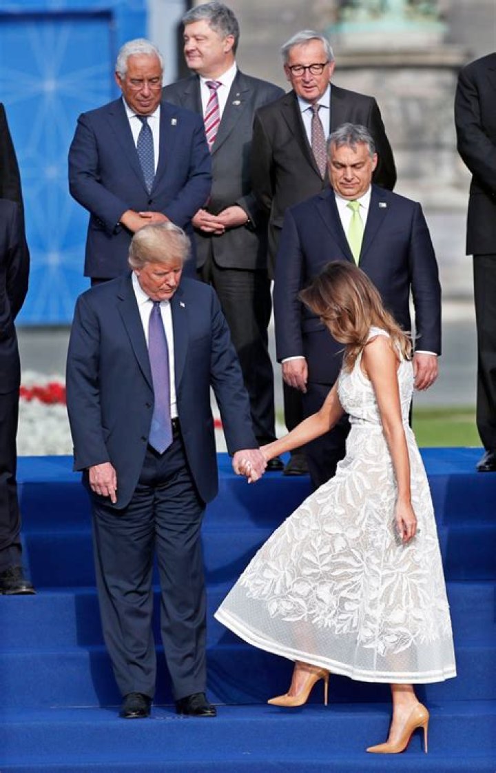 Melania Trump Rocks A See-Through White Dress At NATO Cocktail — Too Much For A First Lady?