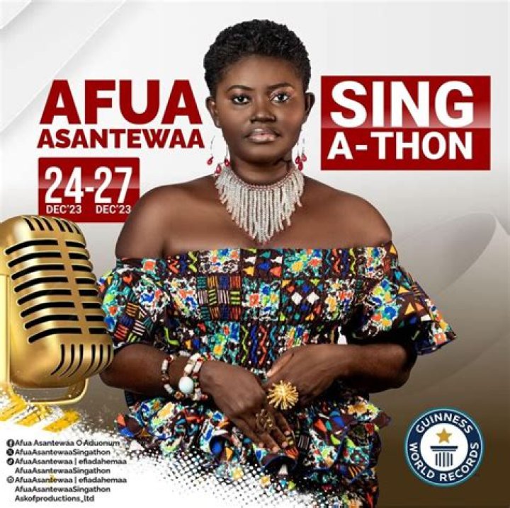 Nigerian Singer Challenges Ghana's Afua Aduonum Guinness World Record's Longest Sing-A-Thon