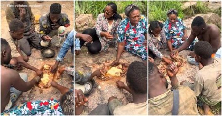 Young Men & Women Dig Hole in Ground, Eat Fufu With Soup From It, Video Causes Stir Online